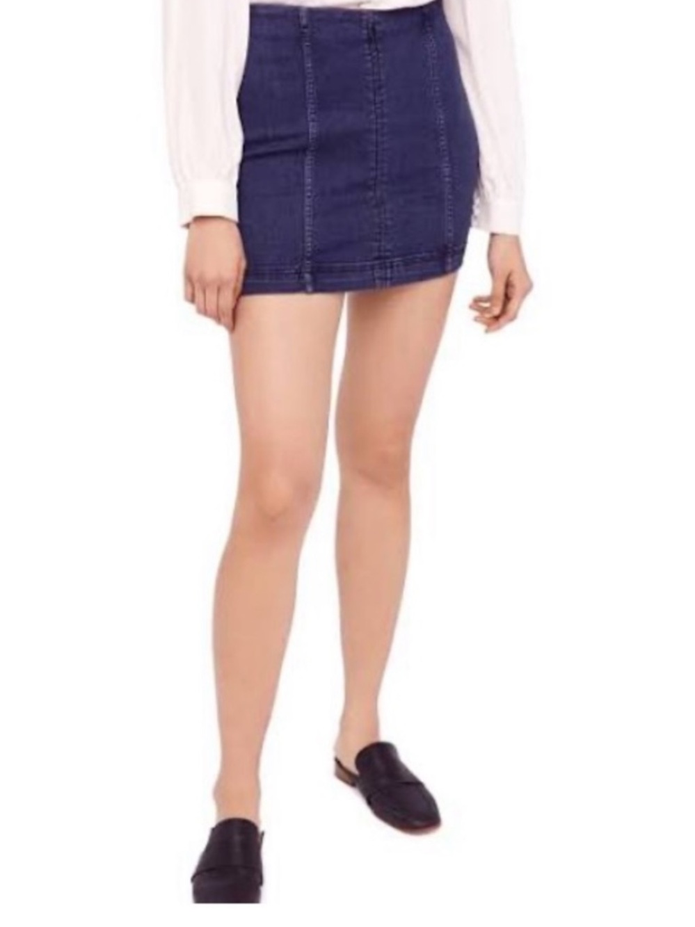 Free People > Dark Blue Denim Modern Femme Mini Skirt 4